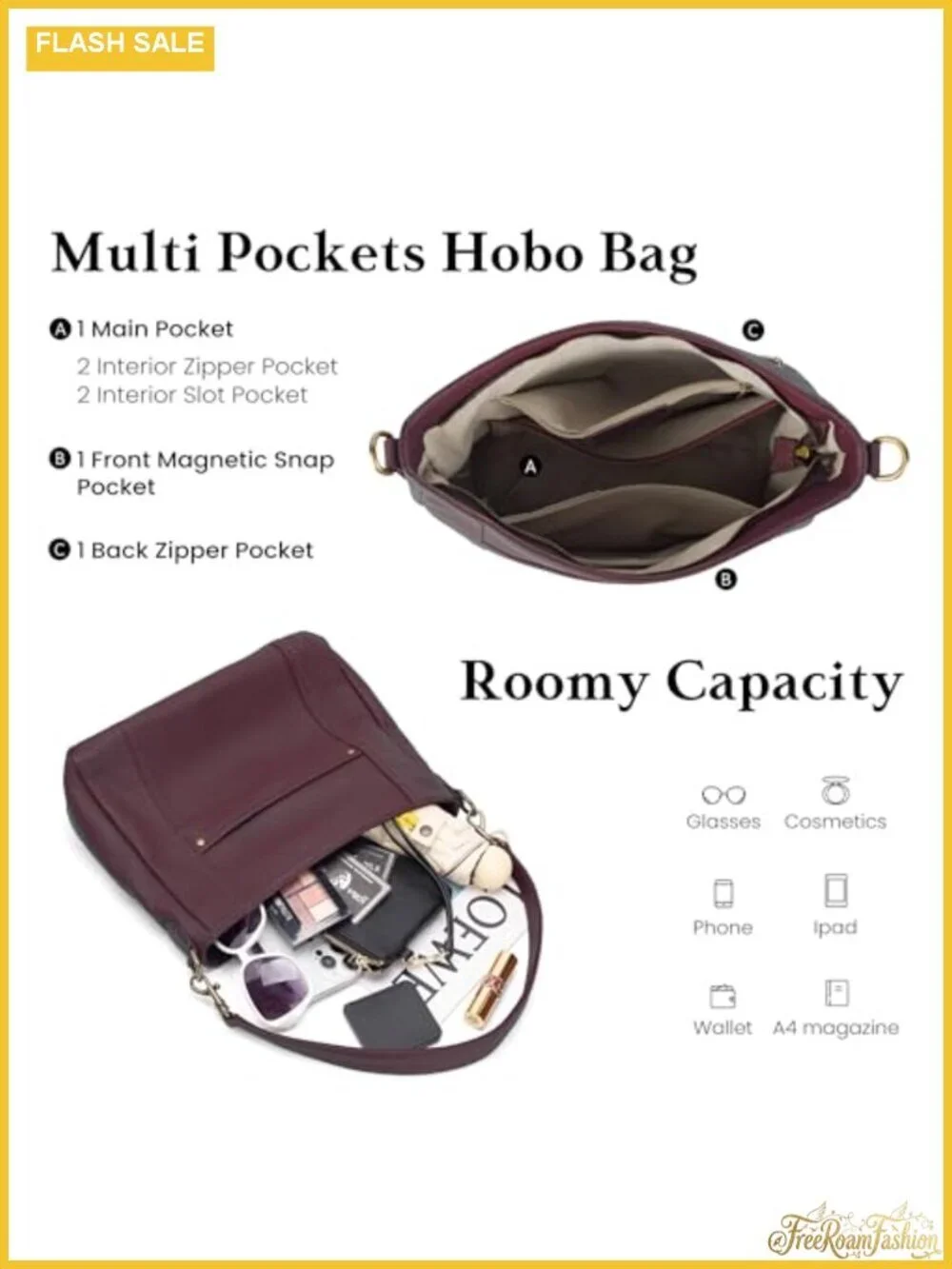Genuine Leather Hobo Crossbody Bag Women Shoulder Purse Handbag